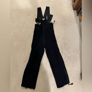 Polartec Black Ski Snow Pants Fleece Suspenders Cold Weather Overalls